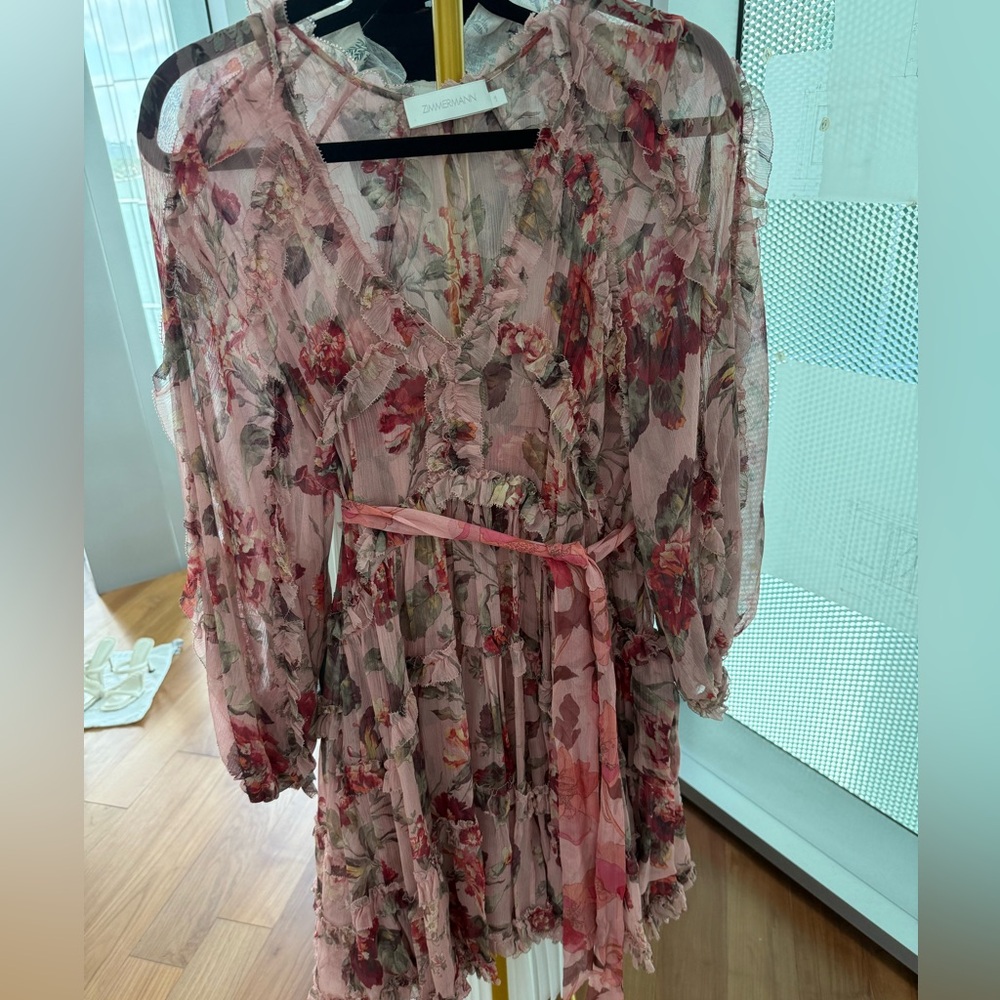 Zimmermann Floral Blush Mini Dress - Picture 5 of 7